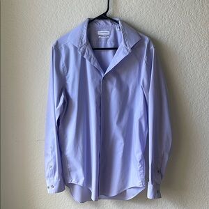 Calvin Klein Blue Dress Shirt Elegant Cotton Blend